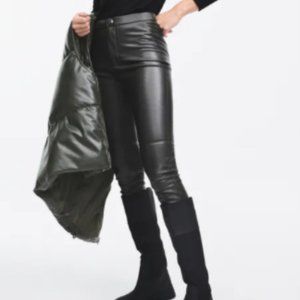 Zara Mid-Rise Leather Leggings